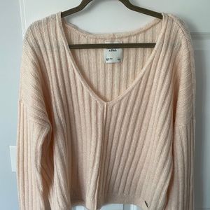 Pink Abercrombie V Neck Sweater
